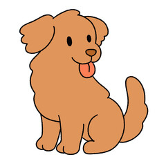 Cute cartoon illustration of a dog with playful poses and adorable expressions. © Fernpat