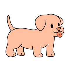 Naklejka premium Cute cartoon illustration of a dog with playful poses and adorable expressions.