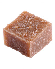 Brown Sugar Cube, Isolated on White Background