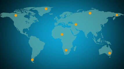 Digital map of Coronavirus COVID-19 SARS-COV-2 spreading outbreak. Pandemic world map, spread of coronavirus cases around the world with popping circles on a map. - Powered by Adobe