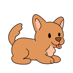 Cute cartoon illustration of a dog with playful poses and adorable expressions.
