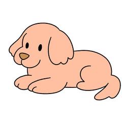 Cute cartoon illustration of a dog with playful poses and adorable expressions.