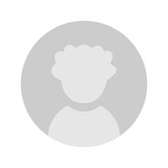 Flat illustration in grayscale. Avatar, user profile, person icon, gender neutral silhouette, profile picture. Suitable for social media profiles, icons, screensavers and as a template.