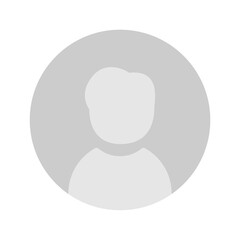 Flat illustration in grayscale. Avatar, user profile, person icon, gender neutral silhouette, profile picture. Suitable for social media profiles, icons, screensavers and as a template.