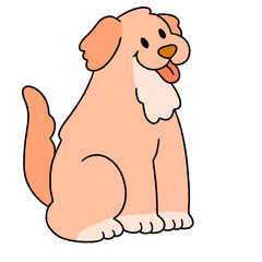 Cute cartoon illustration of a dog with playful poses and adorable expressions.