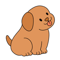 Cute cartoon illustration of a dog with playful poses and adorable expressions.