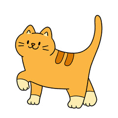Cute cartoon illustration of a cat with playful expressions and adorable poses.