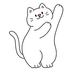 Cute cartoon illustration of a cat with playful expressions and adorable poses.