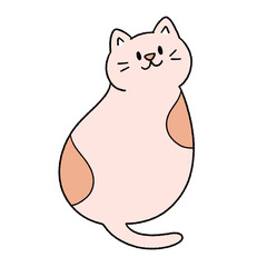 Cute cartoon illustration of a cat with playful expressions and adorable poses.