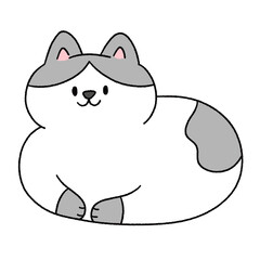 Cute cartoon illustration of a cat with playful expressions and adorable poses.