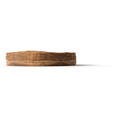 A simple wooden plank resting on a surface, showcasing natural wood grain and texture.