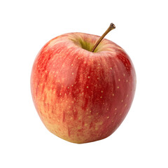 Red apple with stem isolated on transparent background