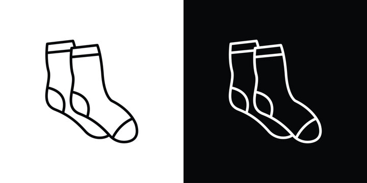 Pair of socks icon in black. flat graphic vector icon