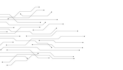 Abstract blue glowing line technology circuit board background design. Communication dot and line speed internet concept. Vector illustration
