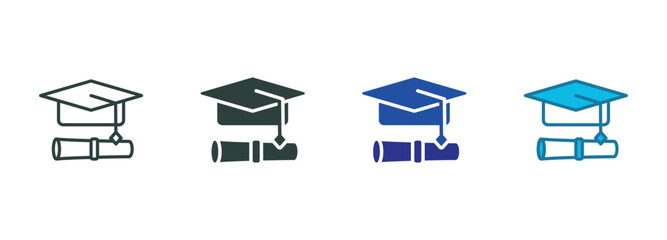 Degree Icon Set Multiple Style Of