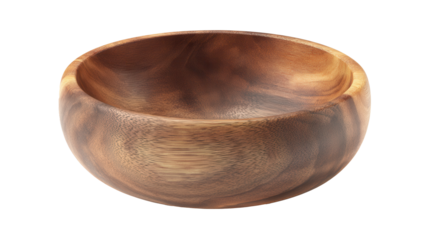 Crafted wooden bowl brings warmth and elegance to any dining experience with its rich textures and smooth finish under professional lighting