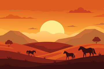 camels in the desert