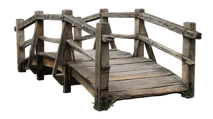 Old wooden bridge evokes nostalgia and tranquility in a serene environment with nature's embrace and timeless craftsmanship