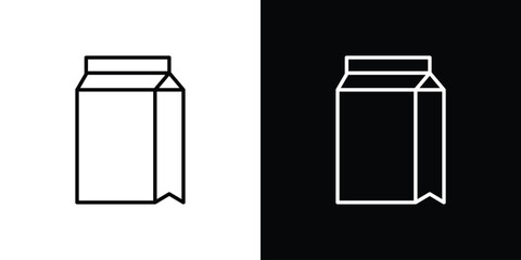 Paper bag icon in black. flat graphic vector icon