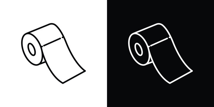 Paper roll icon in black. flat graphic vector icon