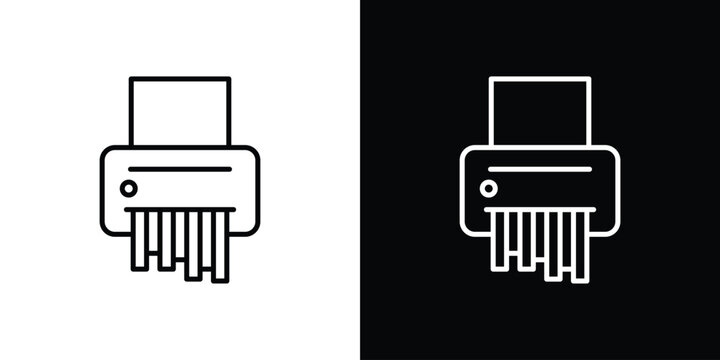 Paper shredder icon in black. flat graphic vector icon
