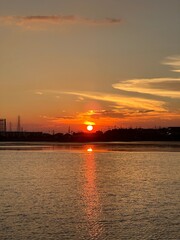 Sunset over the lake
