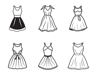 sundress sketch icon line art  vector illustration