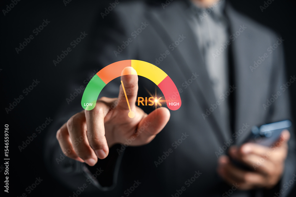 Poster risk management for business and investment strategy.