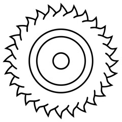 Hole Saw Tool Minimalist Line Illustration