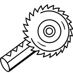 Hole Saw Tool Minimalist Line Illustration