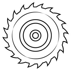 Hole Saw Tool Minimalist Line Illustration
