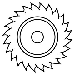 Hole Saw Tool Minimalist Line Illustration