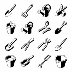 Vibrant colorful vector illustration featuring sixteen unique design elements