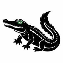 Obraz premium Alligator reptile silhouette isolated on white background