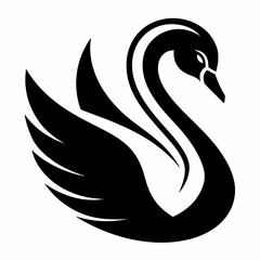 Obraz premium Elegant swan illustration isolated on white background