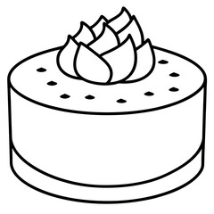 Matcha Cake line art vector