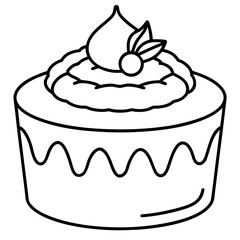 Matcha Cake line art vector
