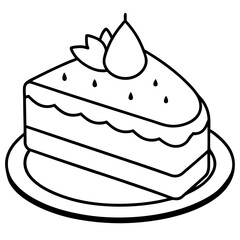 Matcha Cake line art vector