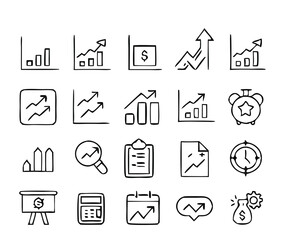 Finance and Economy icon set. Money and Finance Related Line Vector Icon Set. Editable Stroke. Banking, Loan, Money, Investment, Mortgage. Vector isolated flat vector illustration on white background.