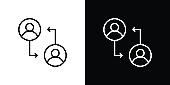 Peer to peer icon in black. flat graphic vector icon