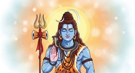 Fototapeta premium Lord Shiva Mahadev Shankar Neelkanth Adiyogi 4K HD Desktop Laptop Wallpaper Background | 4K HD Mahashivratri Wallpaper Background | Shiv Ji 4K Wallpaper for PC