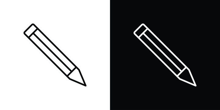 Pencil icon in black. flat graphic vector icon