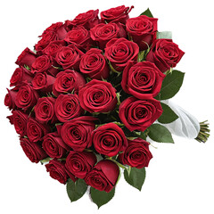 one hundred red roses bouquet isolated on transparent background © Вячеслав Кравченко