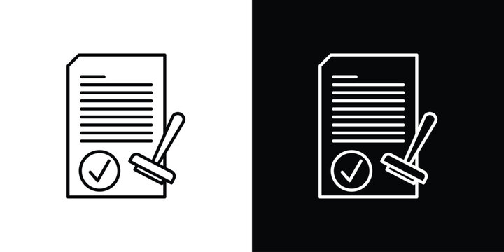 Permit icon in black. flat graphic vector icon