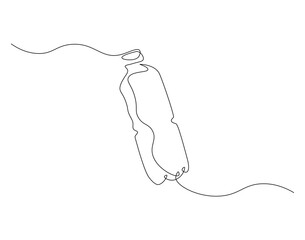 Plastic bottle continuous line. Continuous one line drawing of plastic bottle. Water packaging concept. Single line drawing