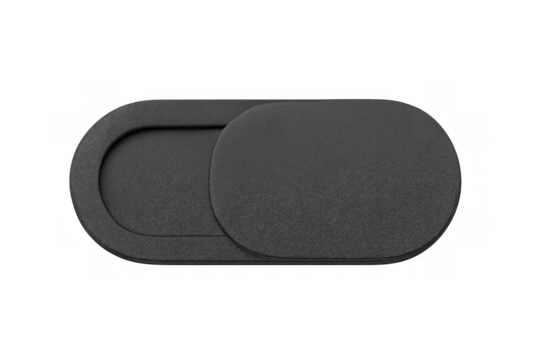 Webcam cover slide protecting privacy on transparent background