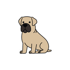 Cane Corso dog flat character vector design