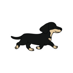 Dachshund dog flat character vector design