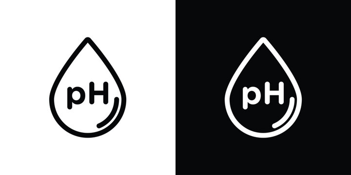 PH value icon in black. flat graphic vector icon