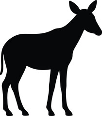 Silhouette deer standing wildlife animal graphic design vector illustration